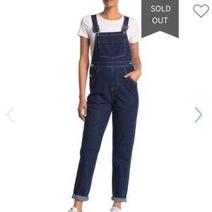 NWT WeWoreWhat basic overalls - dark wash